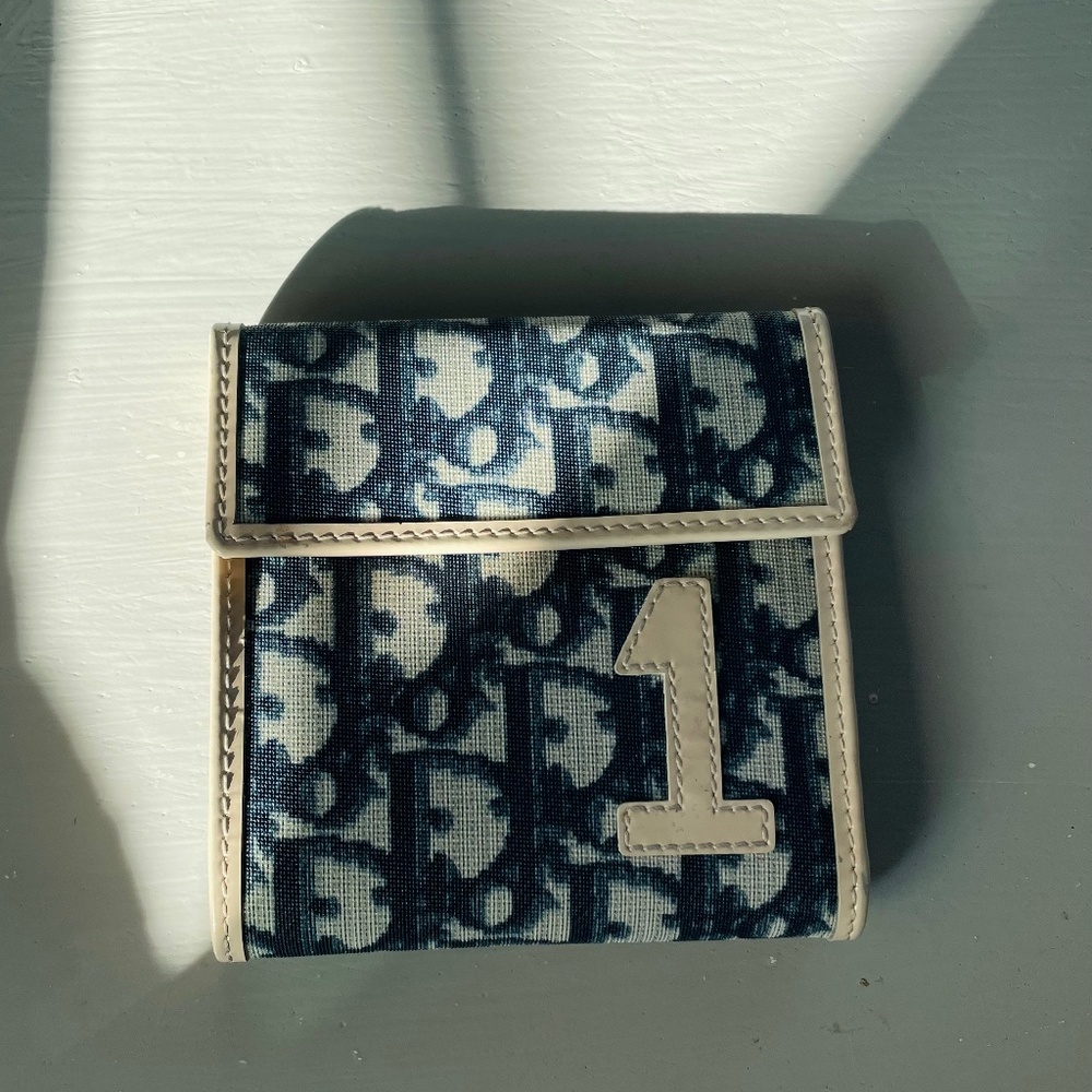 Blue Christian Dior Wallet